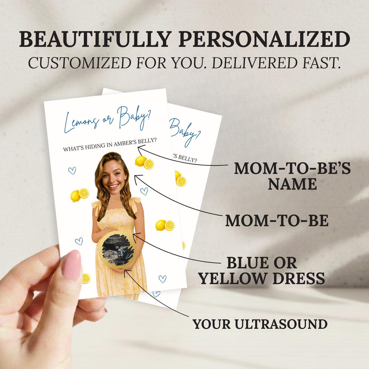 Custom Mediterranean Baby Shower Game Amalfi Coast Baby Shower Scratch Off Game Lemons or Baby? Summer Italian Themed Yellow Blue Ciao - CÔTIER BRAND