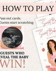Baby Shower Scratch Off Game Strawberries or Baby? Custom Berry Sweet Baby Shower Scratch Off Tickets Strawberry Baby Shower Game Red