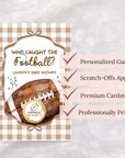 The image is a personalized baby shower invitation featuring a football theme.