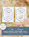 Tea Baby Shower Scratch Off Game Afternoon Tea Party Baby Shower Game
