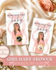 Girl Baby Shower Game Pink Bow Baby Shower Scratch Off Game