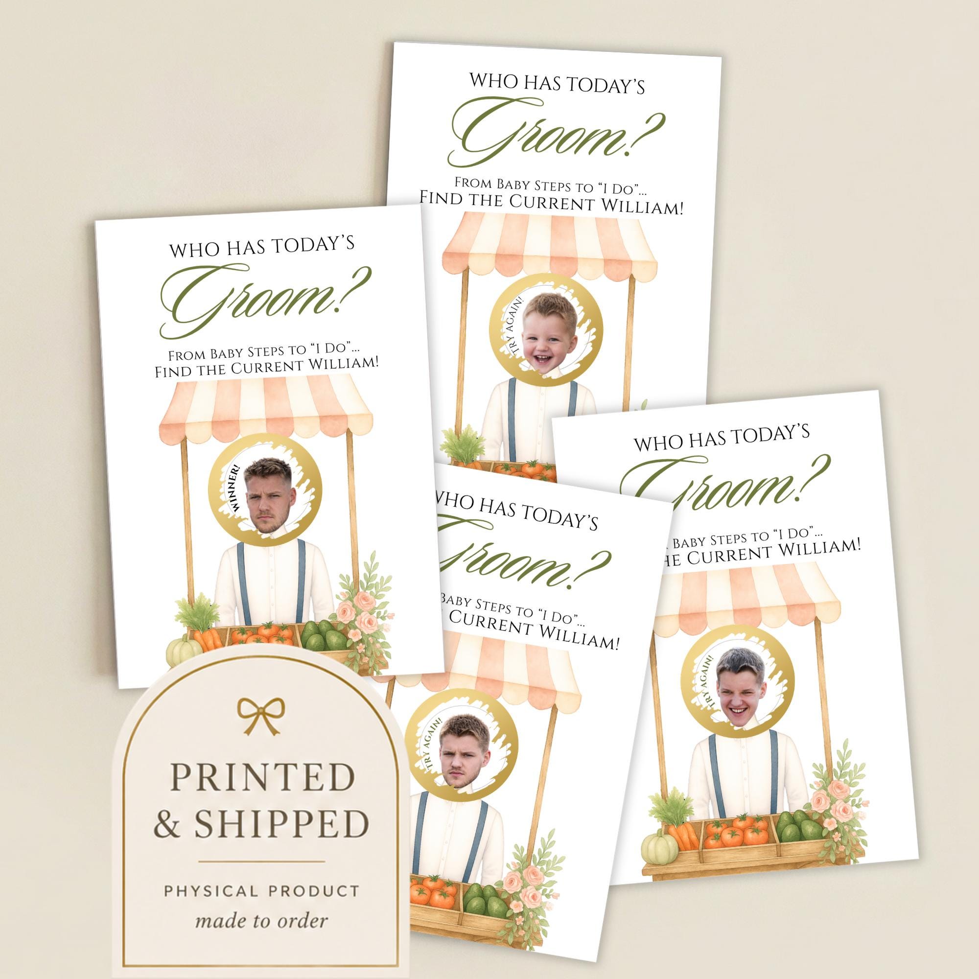 Pink Bridal Shower Game Fresh Off the Market Who Has Today's Groom Bridal Shower Scratch Off Game Farmer's Market Stand, PRINTED + SHIPPED - CÔTIER BRAND