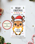 Personalized Merry Christmas Gift Voucher For Kids Christmas Scratch Off Surprise Reveal Holiday Theme Reindeer Christmas Scratch Card