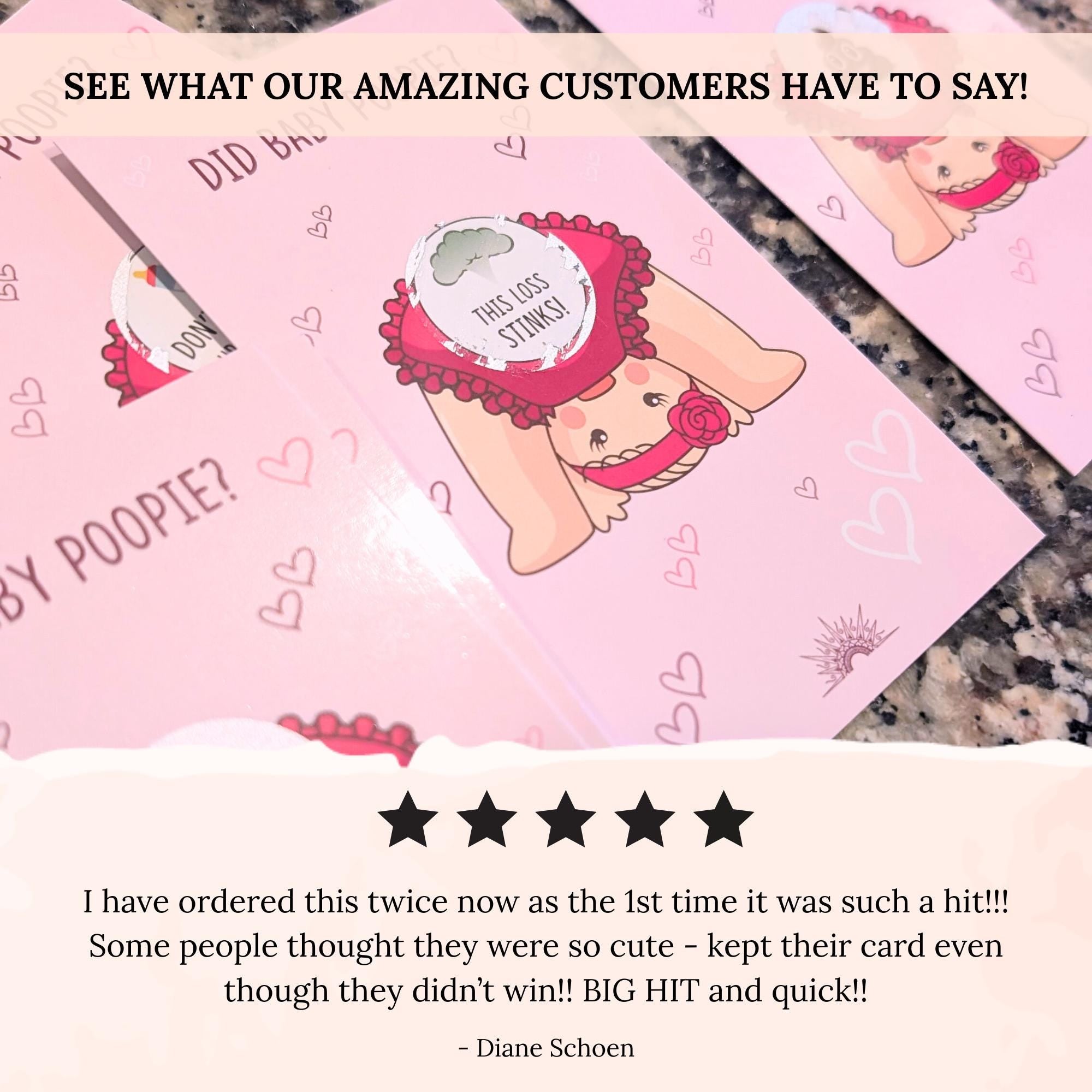 Funny Girl Baby Shower Scratch Off Game Cards Did Baby Poopie Baby Shower Game Ticket Scratcher Icebreaker Baby Girl Shower Party Activity