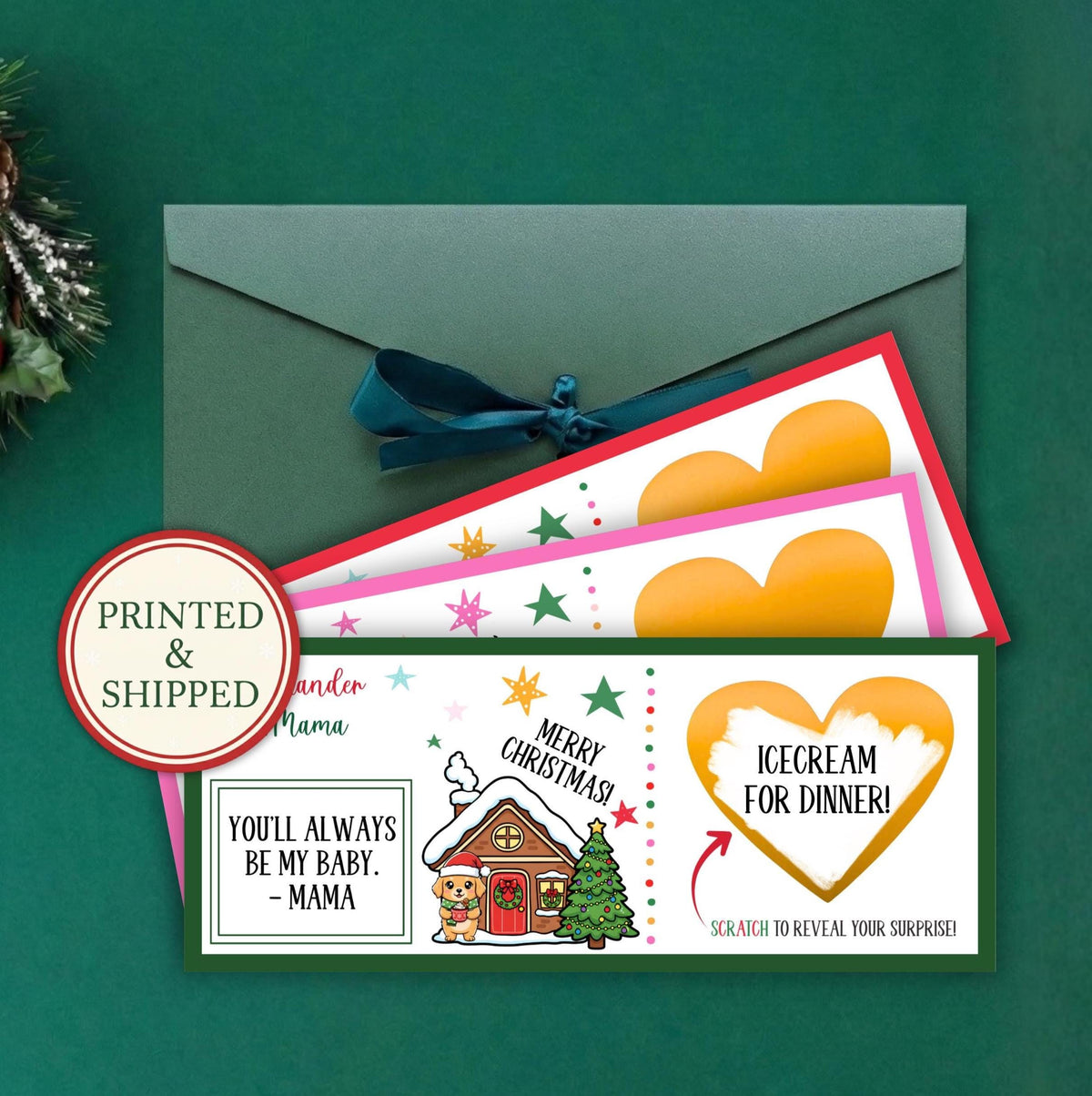 Personalized Merry Christmas Scratch Off Coupons Christmas Trip Reveal Voucher Scratch Off Holiday Reveal Scratchers Xmas We Are Going - CÔTIER BRAND