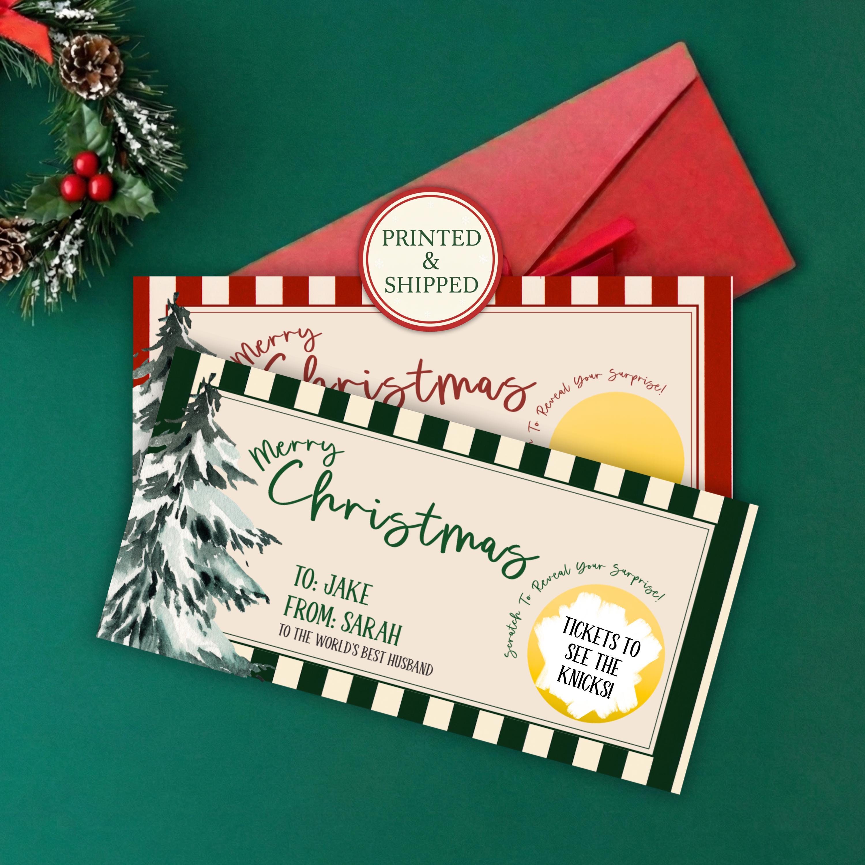Custom Merry Christmas Gift Voucher For Kids Christmas Scratch Off Surprise Reveal Holiday Theme Personalized Christmas Card with Envelope - CÔTIER BRAND