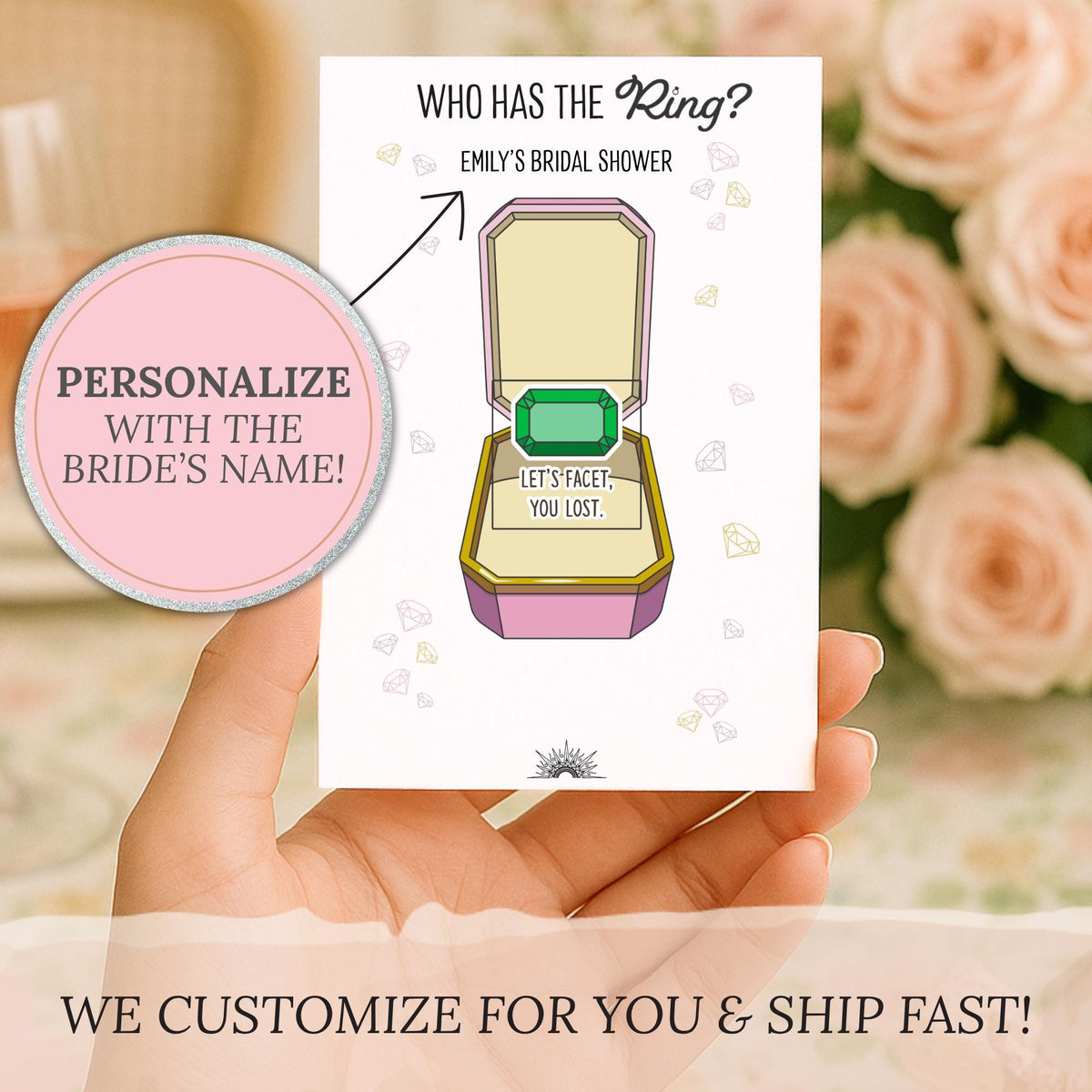 Funny Bridal Shower Scratch Off Game Cards Who Has The Ring Wedding Shower Scratch Off Game Icebreaker Bridal Shower Party Games Clean Hen - CÔTIER BRAND