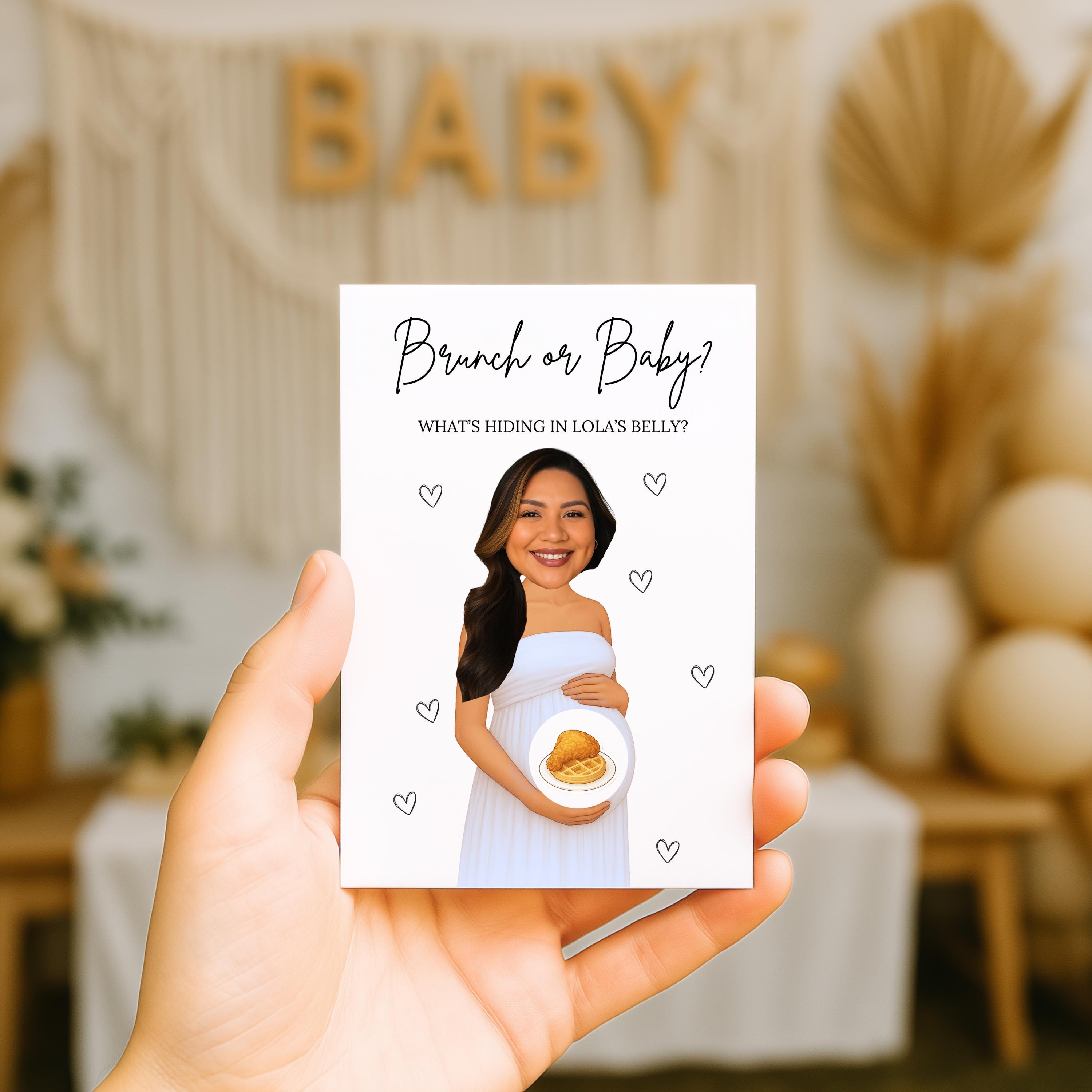 Funny Custom Black Baby Shower Scratch Off Game Brunch or Baby? Baby Shower Scratch Off Tickets African American Baby Shower Games Mom To Be