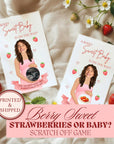 Personalized Strawberry Baby Shower Game Berry Sweet Baby Girl Baby Shower Scratch Off Game