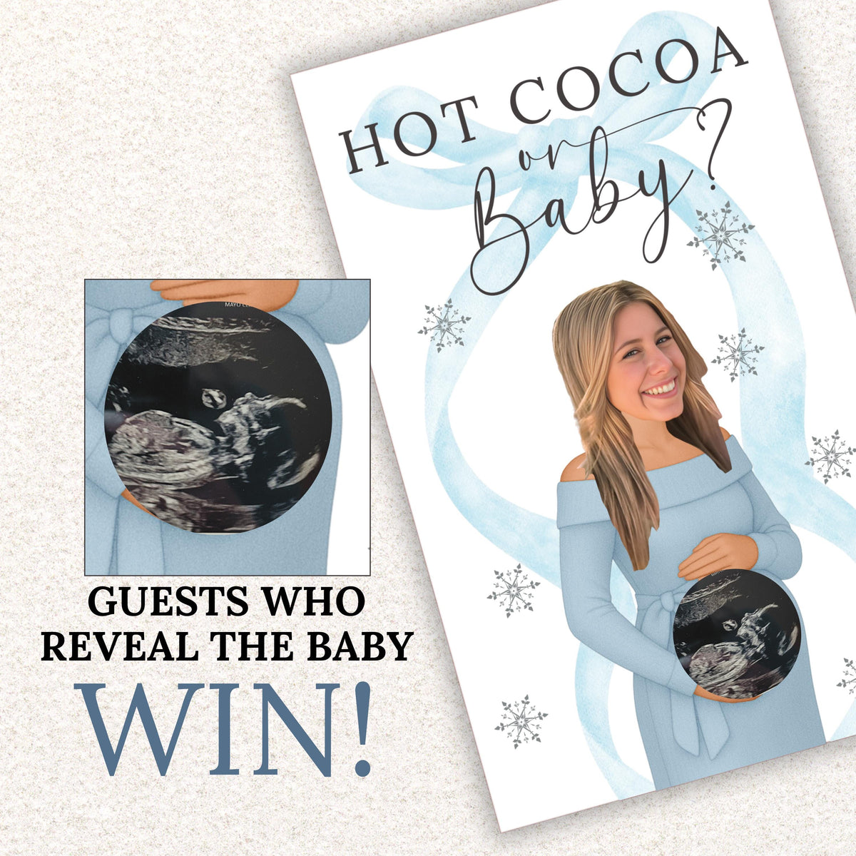 Personalized Baby It's Cold Outside Baby Shower Game Girl Winter Baby Shower Pink Christmas Themed Baby Shower Scratch Off Game Coquette Bow - CÔTIER BRAND