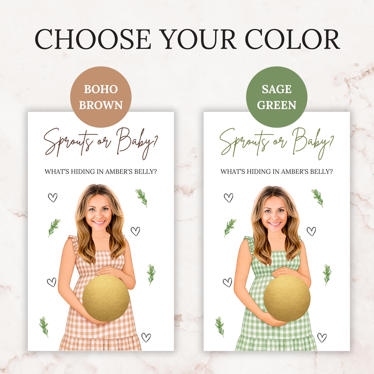 PRINTED + SHIPPED Garden Baby Shower Scratch Off Game Produce or Baby Neutral Boho Farmer's Market Baby Shower Lil Sprout Theme - CÔTIER BRAND