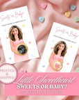 Personalized A Little Sweetheart Baby Shower Game Valentine Baby Shower Scratch Off Game Conversation Hearts Sweets or Baby?, PRINTED + SHIP - CÔTIER BRAND