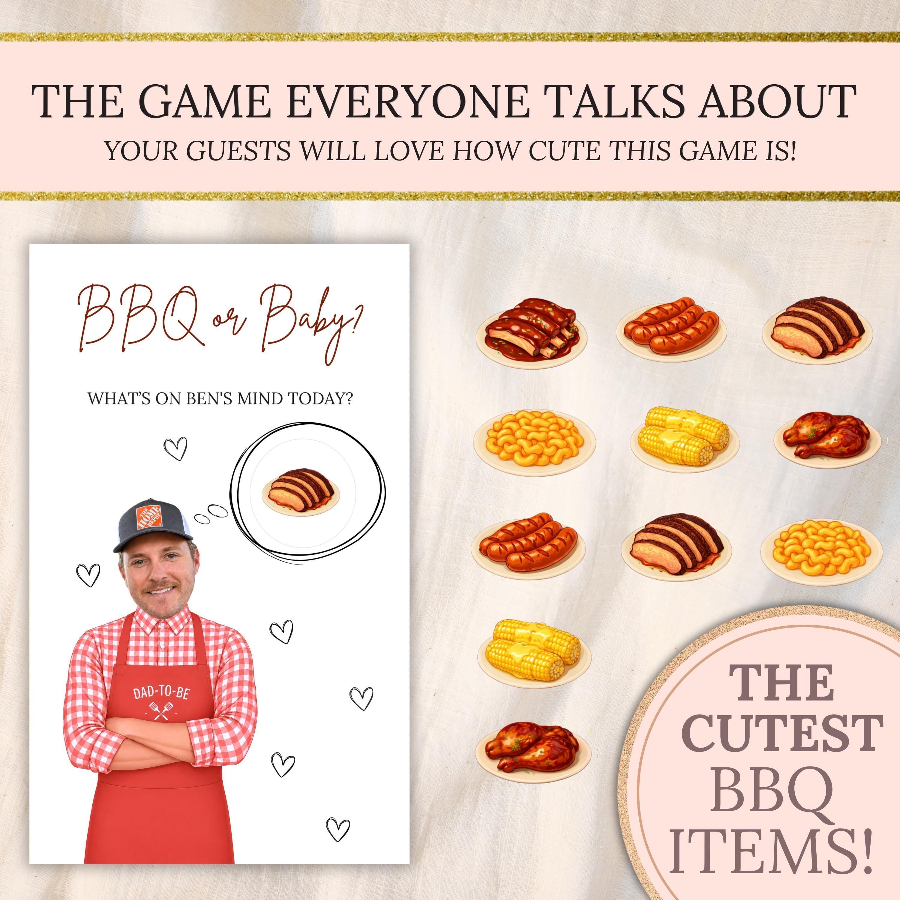 Girl Baby Q Baby Shower Game, Pink BBQ or Baby? Baby Shower Scratch Off Game Cards, BBQ Themed Baby Shower Sprinkle (Printed &amp; Shipped) - CÔTIER BRAND