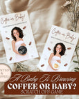 Personalized A Little Bean Is On The Way Baby Shower Game Brown Boho Coffee Themed Baby Shower Scratcher Cards Baby Brewing Printed