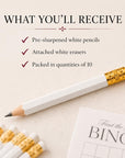 White Golf Pencils for Bridal Shower Games, Pre-Sharpened Mini Pencils Wedding Game Supply, Bridal Shower Half Pencils Bulk Wedding Supplies - CÔTIER BRAND