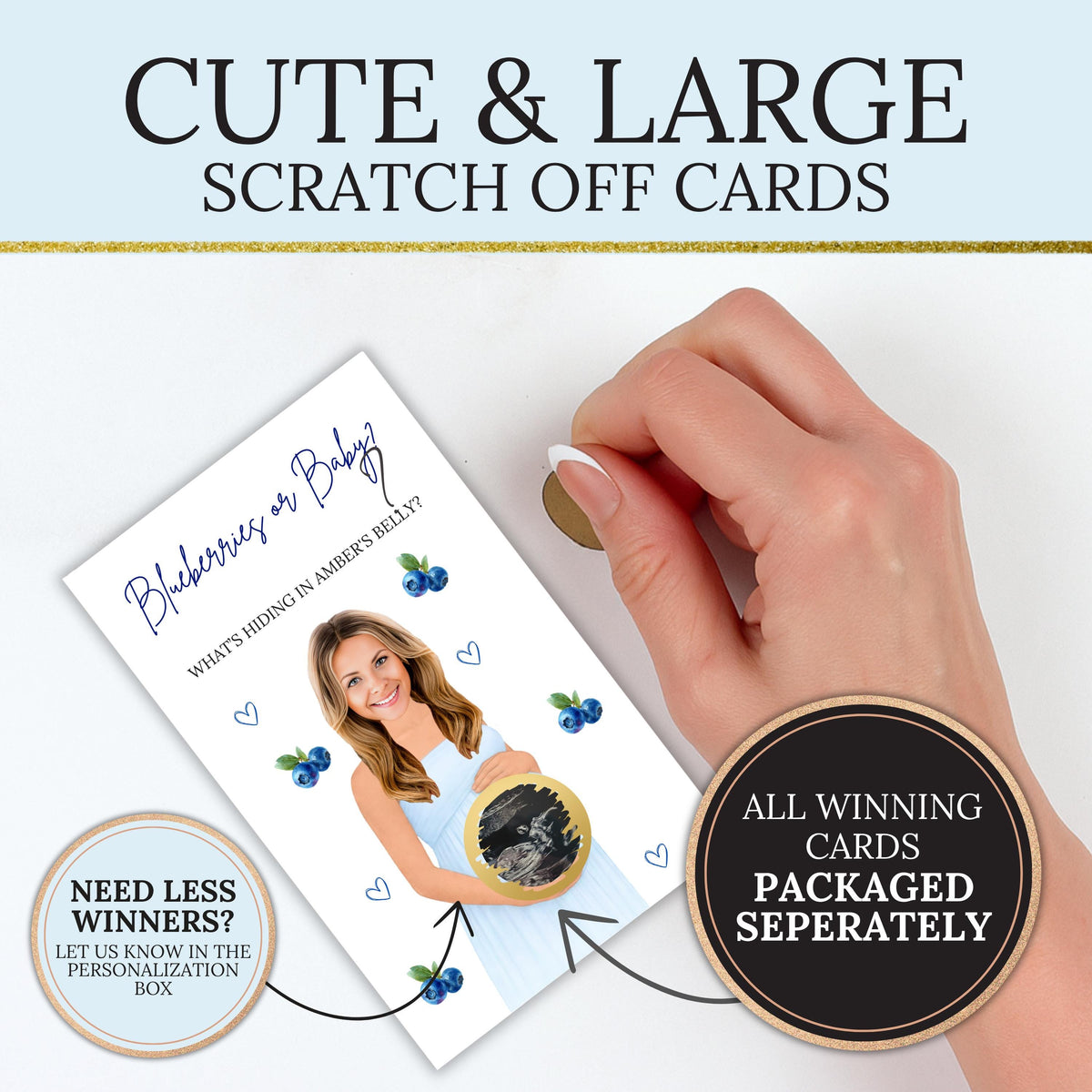 PRINTED + SHIPPED Sweet Berry Baby Shower Party Game Blueberry Themed Baby Shower Scratch Off Game Blueberries or Baby Shower Summer Idea - CÔTIER BRAND