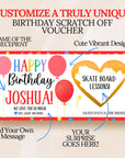 Personalized Happy Birthday Gift Voucher Scratch Off Ticket Surprise Birthday Reveal Card Boys Girls Husband Wife Coworker Teens Experiences