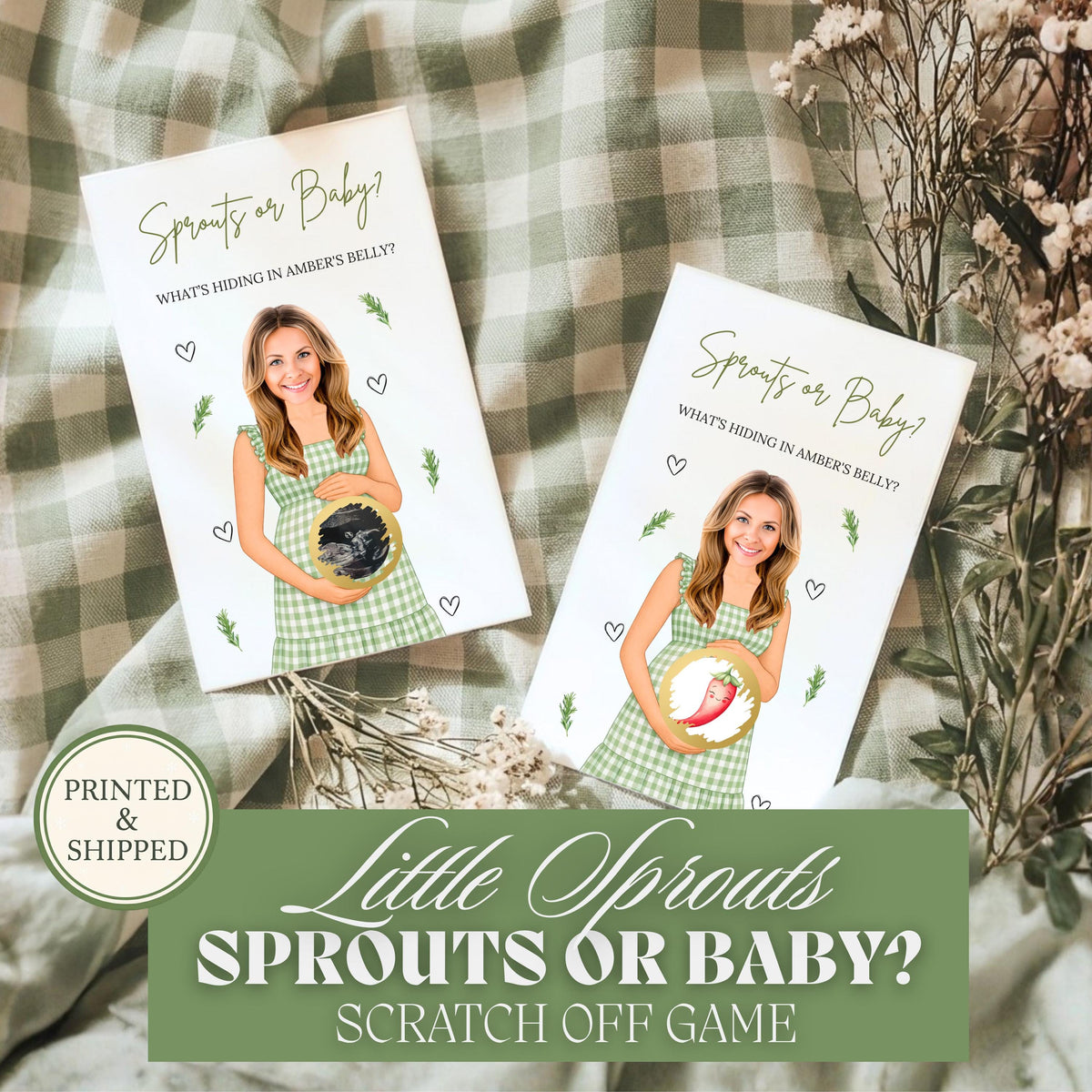 Little Sprout Baby Shower Game Neutral Locally Grown Baby Shower Scratch Off Game Sprouts or Baby Homegrown Theme - CÔTIER BRAND