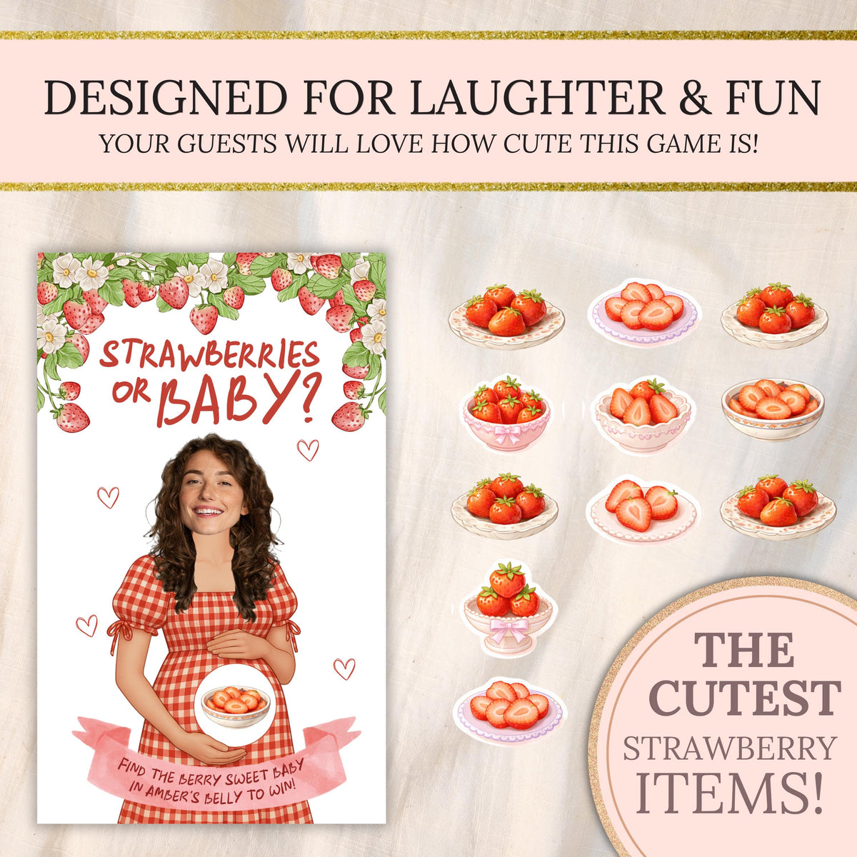 PRINTED + SHIPPED Sweet Berry Baby Shower Party Game Strawberry Themed Baby Shower Scratch Off Game Strawberries or Baby Shower Summer Idea - CÔTIER BRAND
