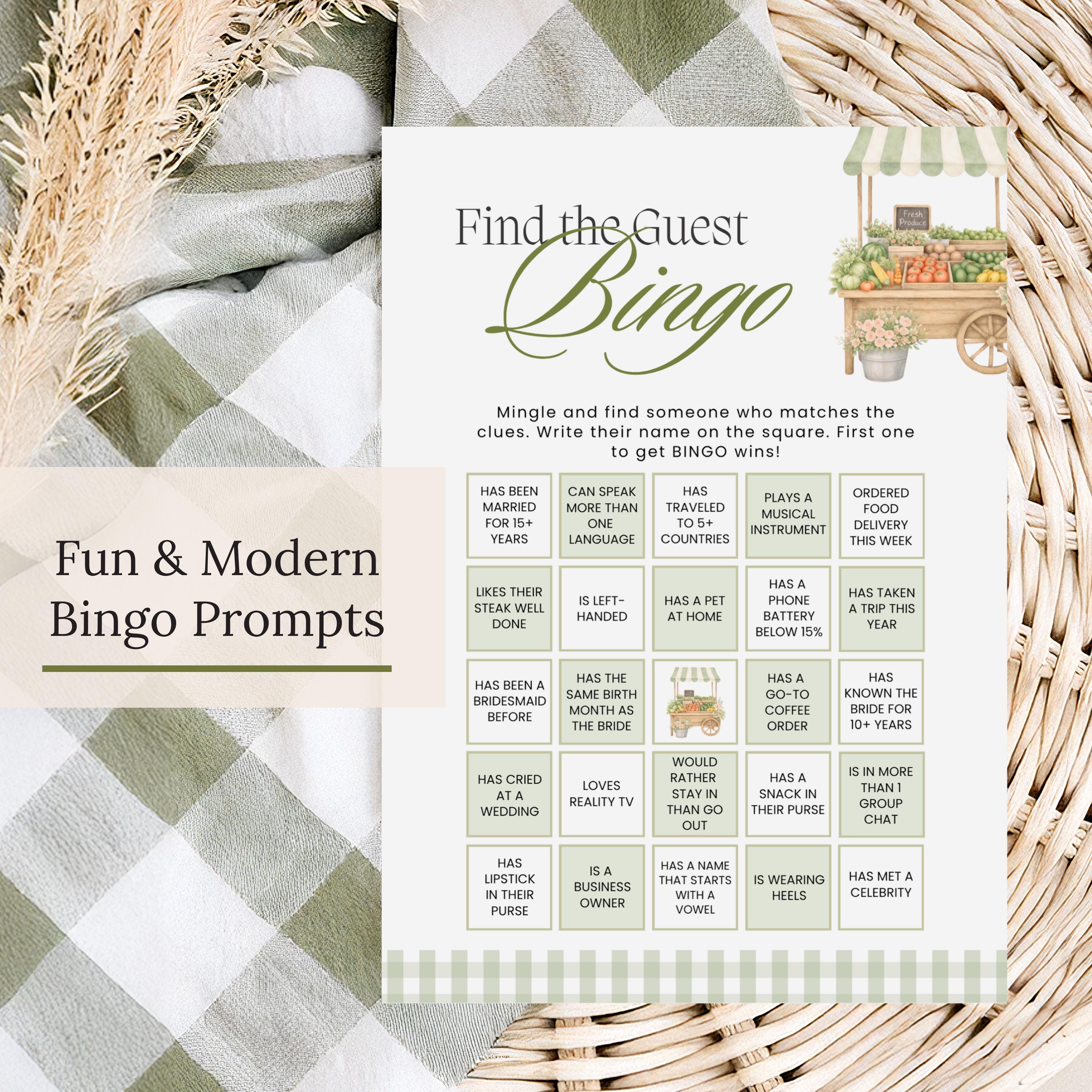 Personalized Shes Fresh Off The Market Game Bundle, Sage Green Guess The Dress, Would She Rather, He Said She Said, Find The Guest Bingo