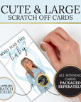 Custom Boy Baby Shower Game Blue Bow Baby Shower Scratch Off Game Who Has The Baby? Boho Blue Coquette Bow Themed Baby Boy Shower Games - CÔTIER BRAND