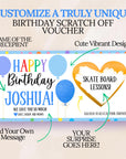 Custom Blue Birthday Gift Voucher Scratch Off Ticket Surprise Birthday Reveal Card For Son Husband Boyfriend Scratch To Reveal You're Going - CÔTIER BRAND
