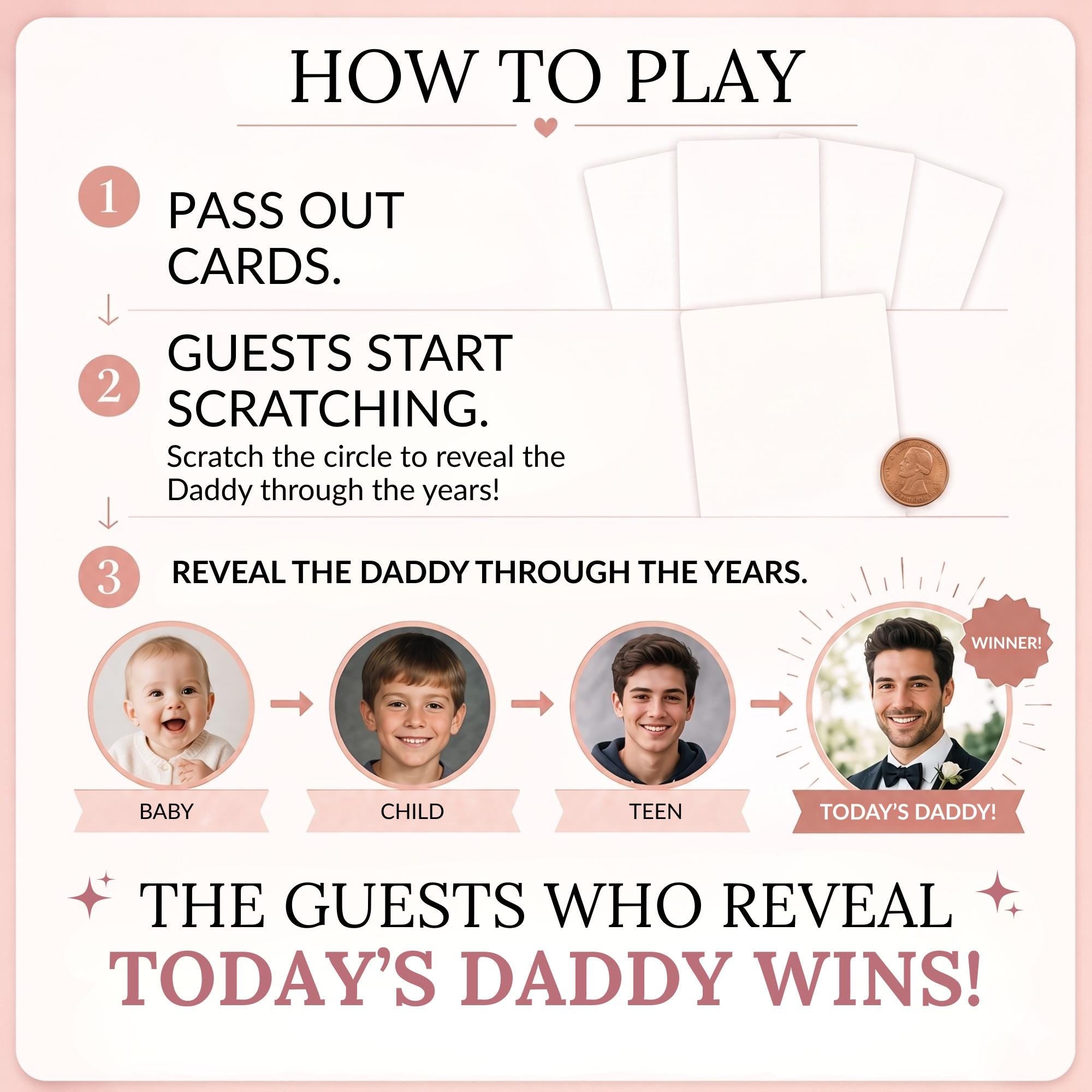 Custom Locally Grown Boy Baby Shower Game, Blue Gingham Farmer's Market Theme Who Has Today's Baby Daddy? Scratcher Activity