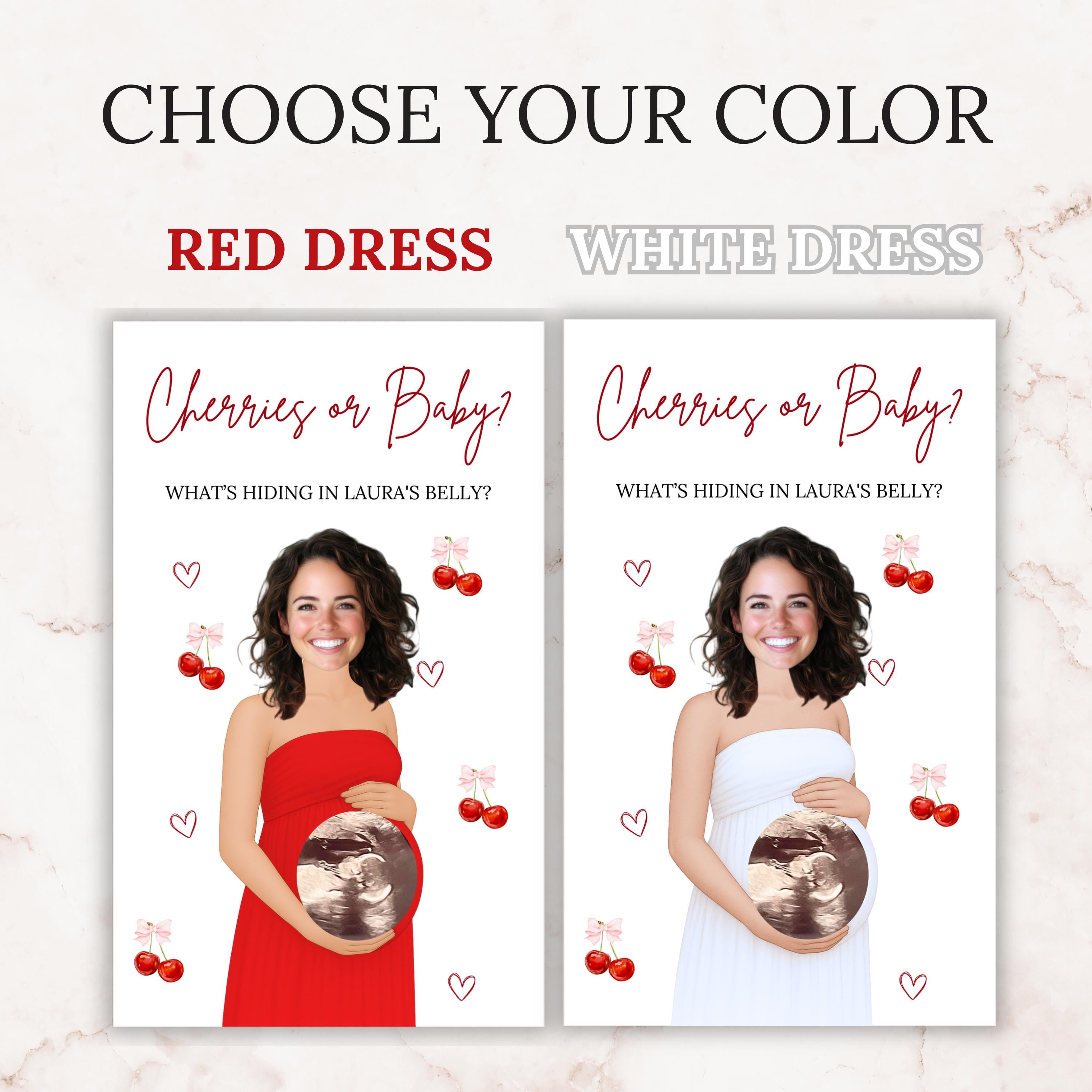 Custom Cherry On Top Baby Shower Game Cherry Themed Baby Shower Scratch Off Game Funny She's The Cherry On Top Party Game Cherries or Baby?