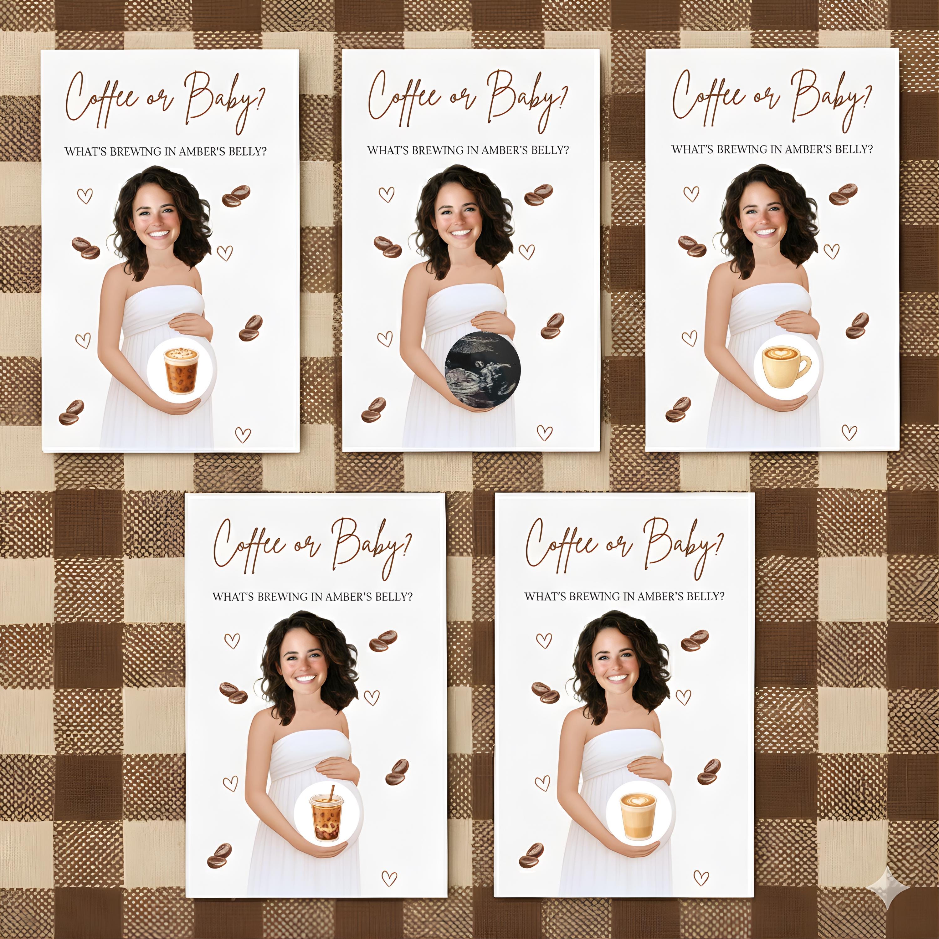 Personalized A Little Bean Is On The Way Baby Shower Game Brown Boho Coffee Themed Baby Shower Scratcher Cards Baby Brewing Printed