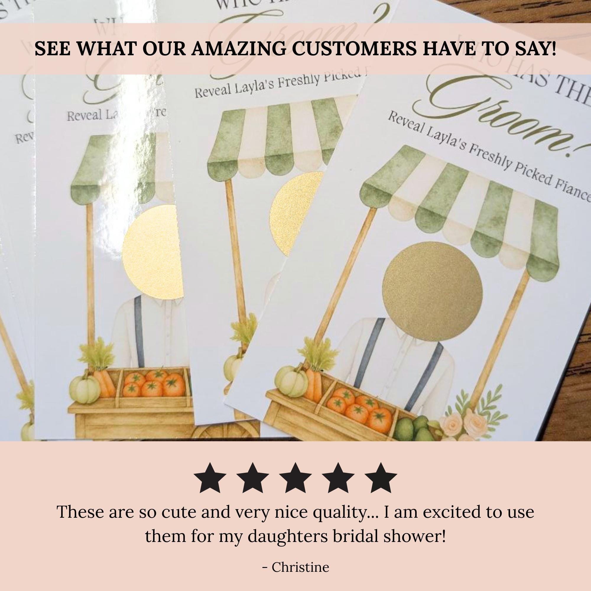 Bridal Shower Game Fresh Off The Market Scratch Off Game Celebrity Who Has The Groom Scratch Off Game Printed Farmer's Market Funny FRESH01