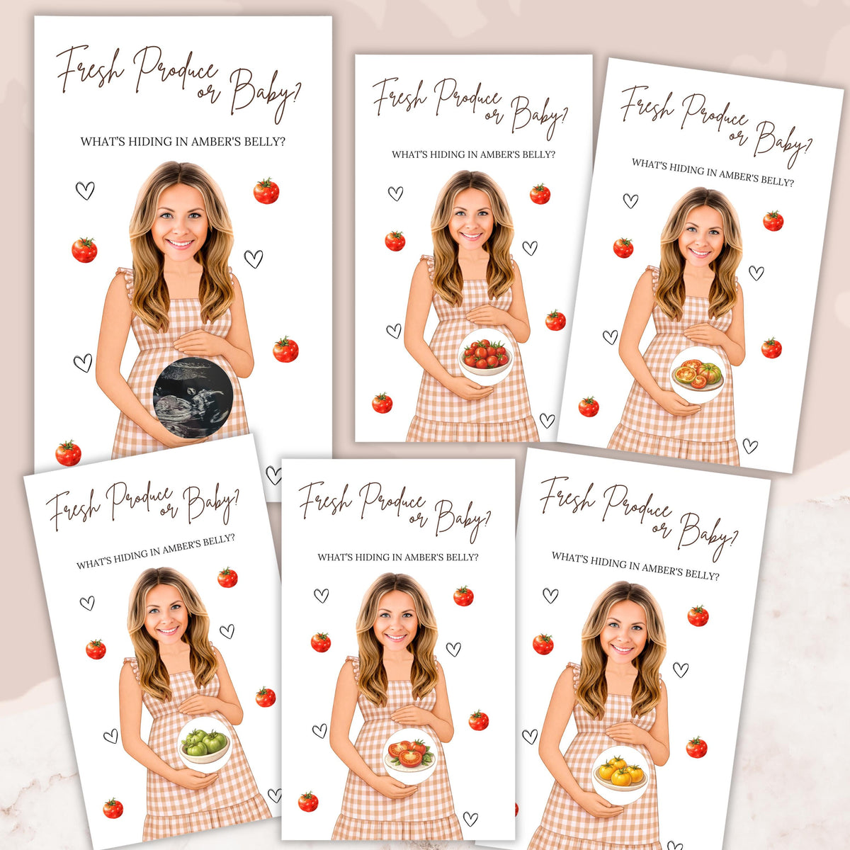 PRINTED + SHIPPED Locally Grown Baby Shower Scratch Off Game Fresh Produce or Baby Gender Neutral Farmer's Market Baby Shower Theme Tomato - CÔTIER BRAND