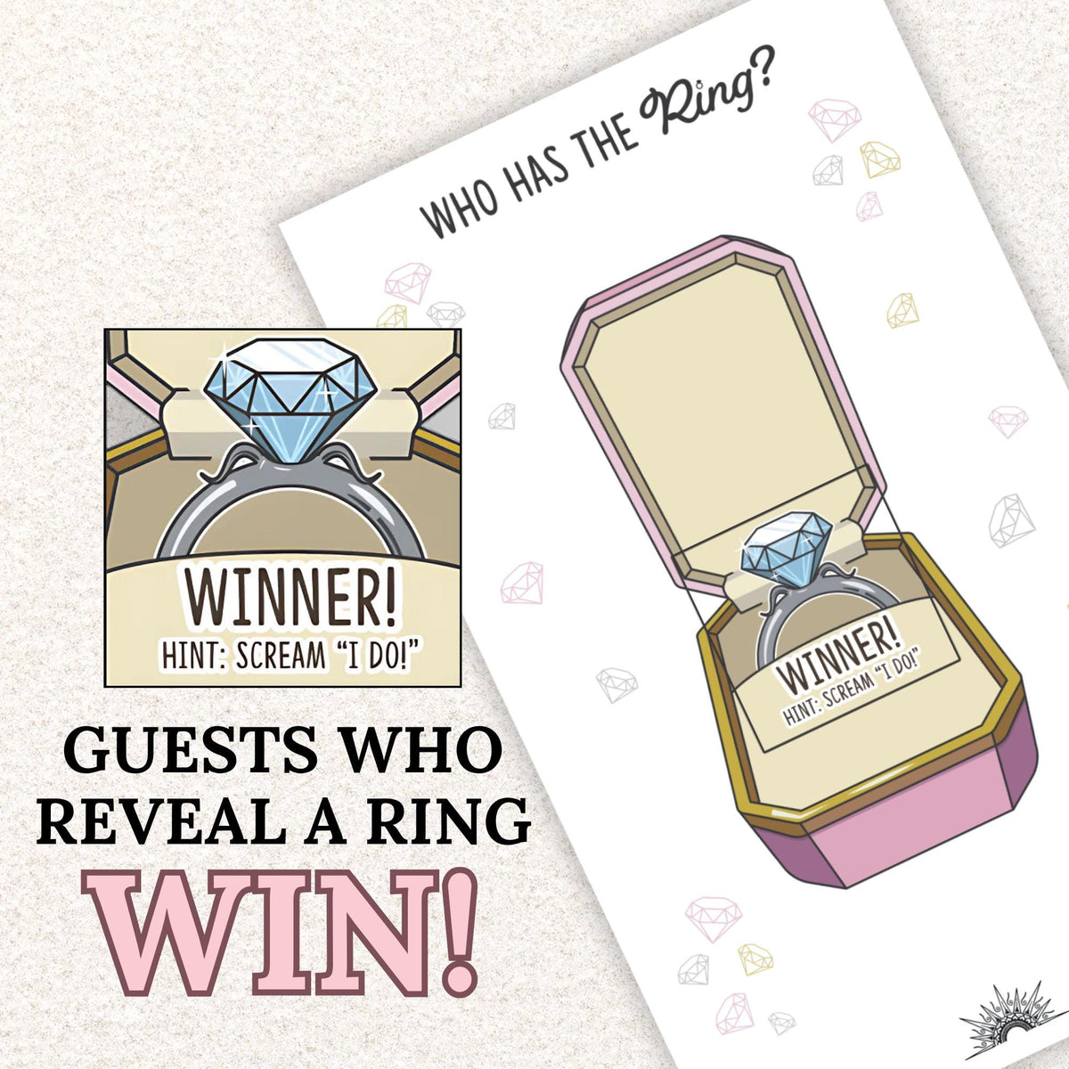 Funny Bridal Shower Scratch Off Game Cards Who Has The Ring Wedding Shower Scratch Off Game Icebreaker Bridal Shower Party Games Clean Hen - CÔTIER BRAND