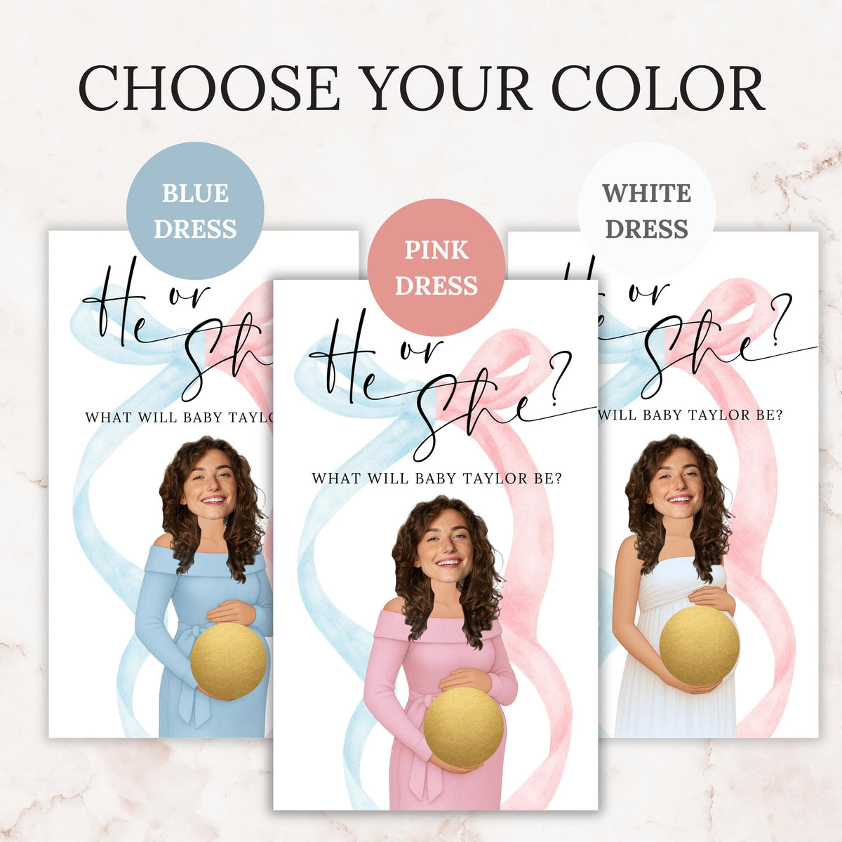 Personalized Gender Reveal Scratch Off Game, He or She Gender Reveal Party Scratchers, Gender Reveal Party Ideas, Pink or Blue Baby Shower - CÔTIER BRAND