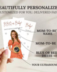 Personalized Baby Q Baby Shower Game Backyard BBQ Baby Shower Scratch Off Game BBQ or Baby Party Game Printed Coed Red Blue Gingham