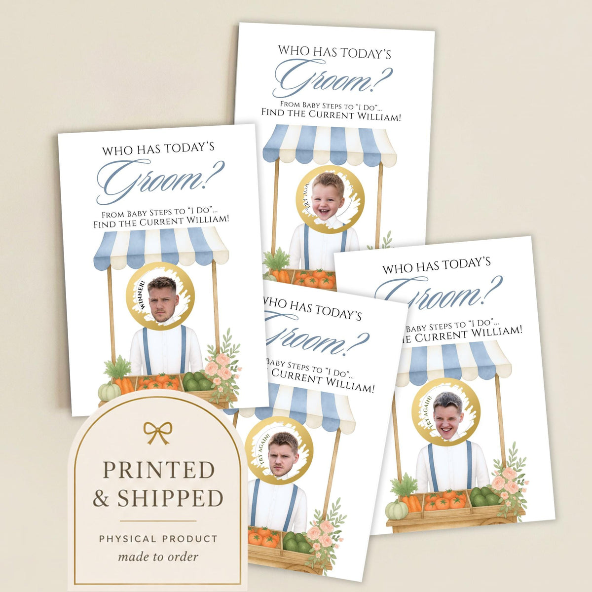 Custom Farmers Market Bridal Shower Game Who Has Today's Groom Bridal Shower Scratch Off Game Off The Market Shower Blue - CÔTIER BRAND