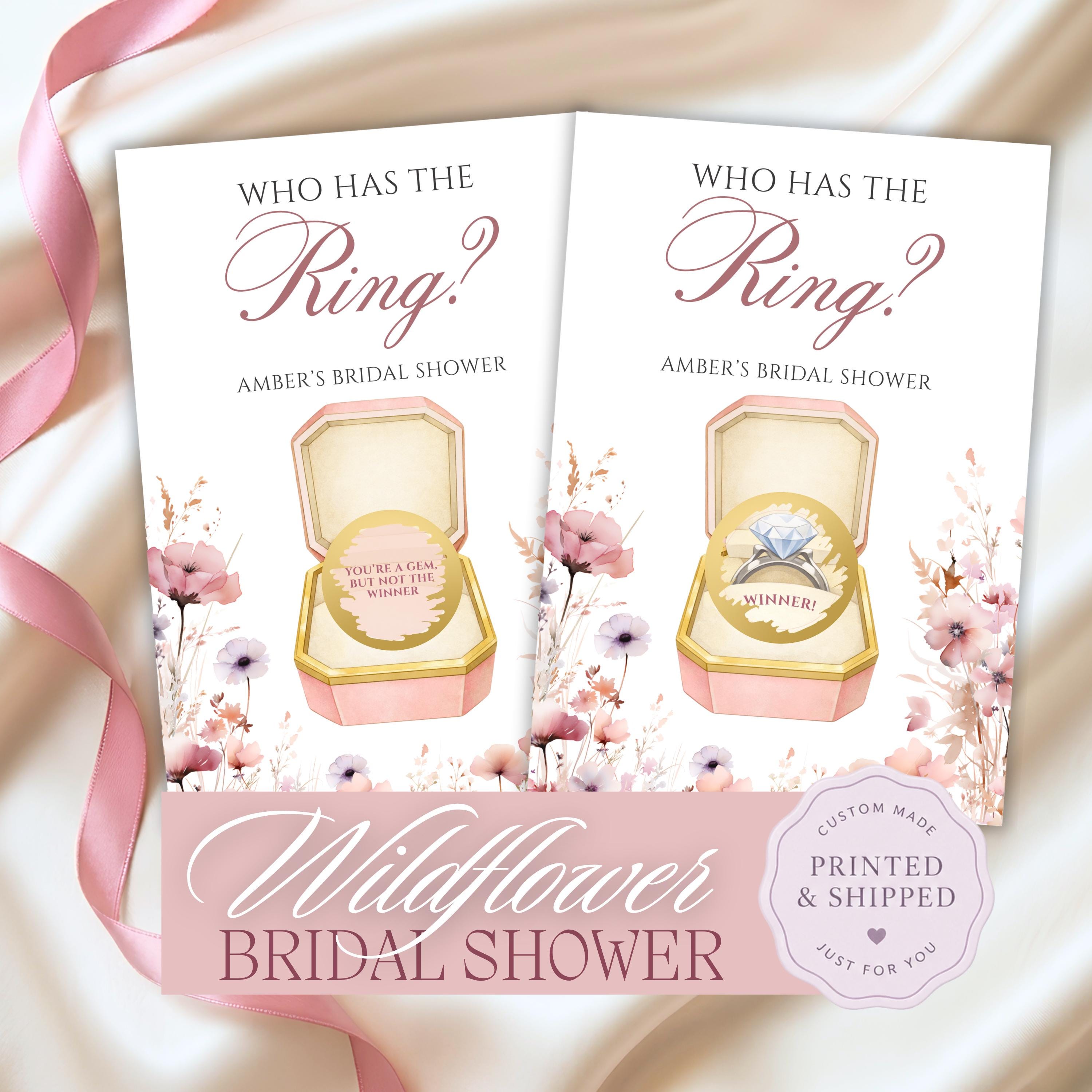 Wildflower Bridal Shower Game Pink Garden Bridal Shower Scratch Off Game Wildly In Love Who Has The Ring