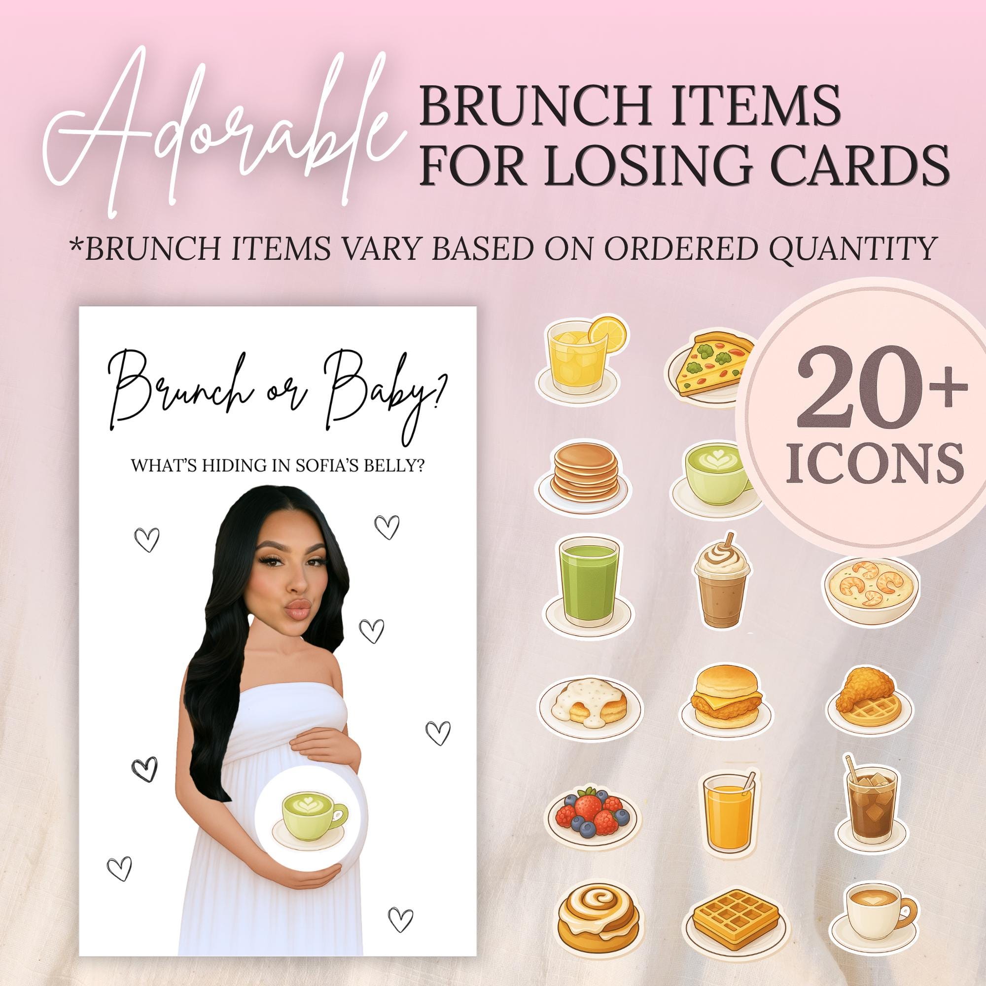 Funny Custom Black Baby Shower Scratch Off Game Brunch or Baby? Baby Shower Scratch Off Tickets African American Baby Shower Games Mom To Be