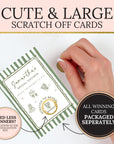 Whimsical Garden Bridal Shower Game, Green Striped Bridal Shower Scratch Off Game Hand Drawn Wedding Shower Activity PRINTED + SHIPPED - CÔTIER BRAND