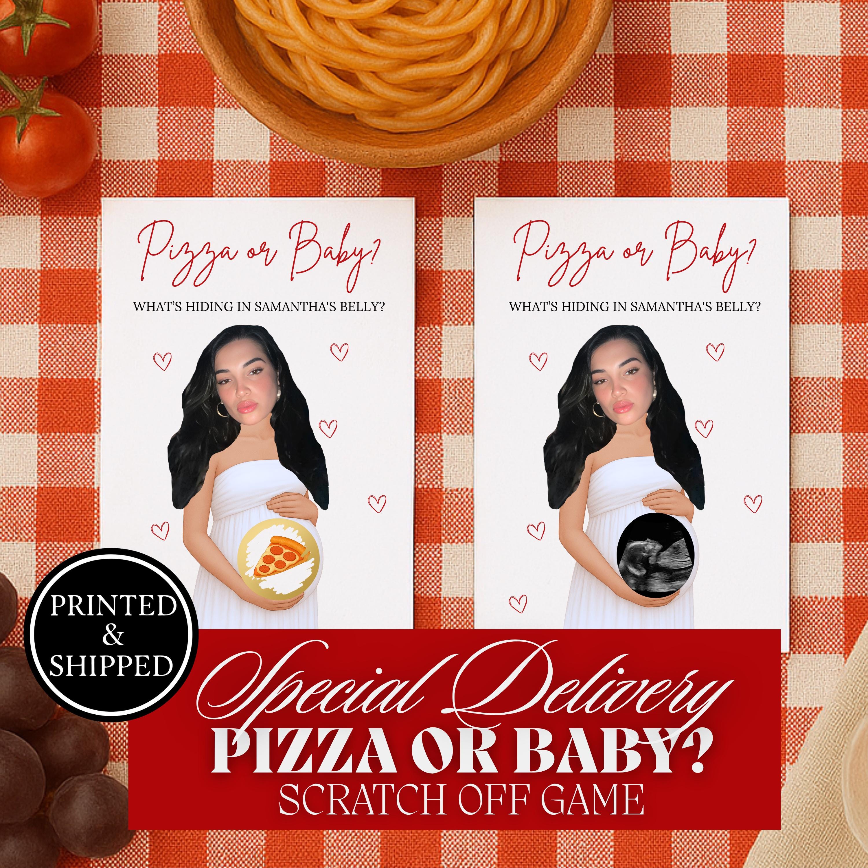 Special Delivery Baby Shower Game Pizza Baby Shower Scratch Off Game