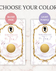 PRINTED + SHIPPED Vintage Victorian Bridal Shower Scratch Off Game Purple High Tea Bridal Shower Game Lilac Bridal Shower Tea Party Custom
