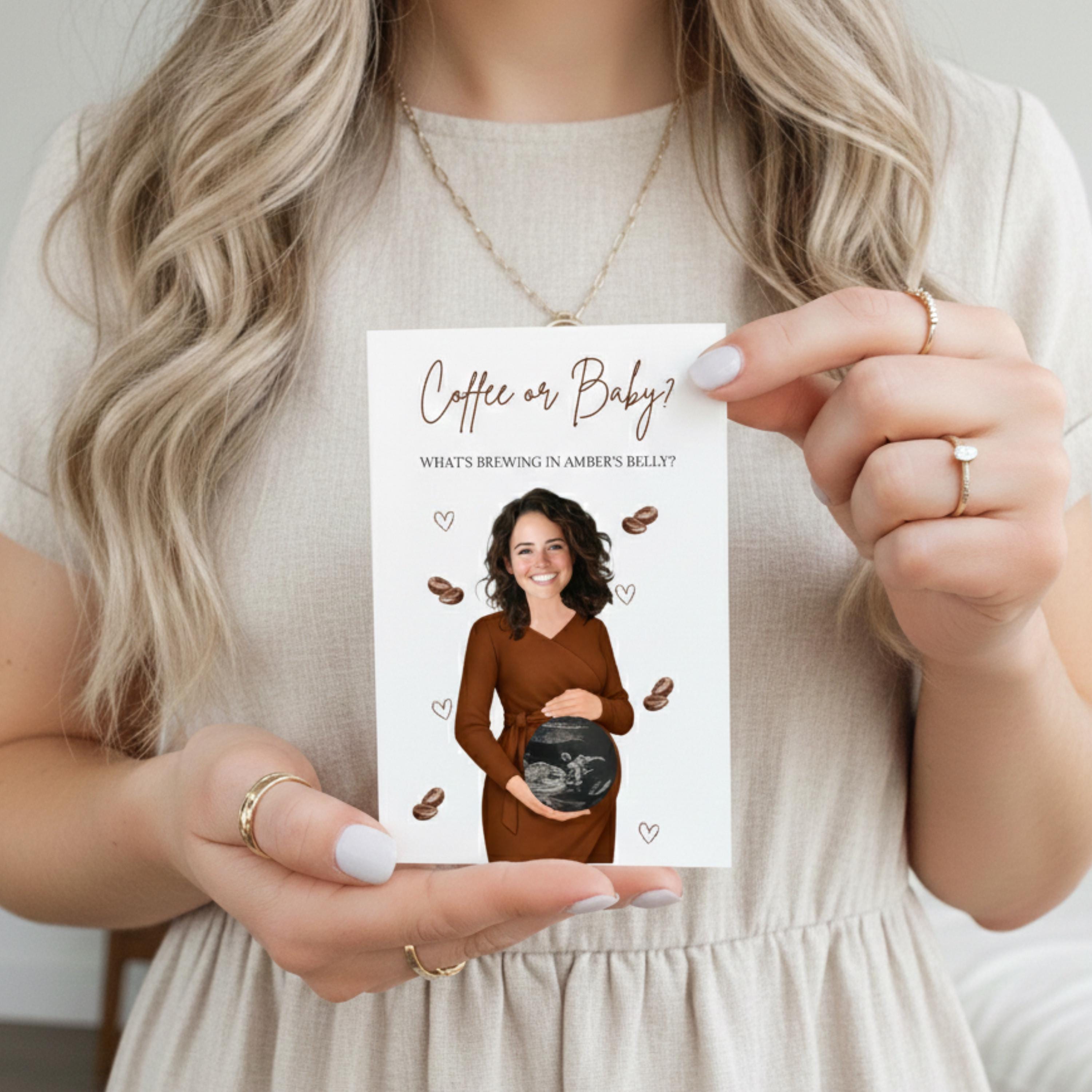 Personalized A Little Bean Is On The Way Baby Shower Game Brown Boho Coffee Themed Baby Shower Scratcher Cards Baby Brewing Printed