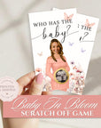 Baby Shower Game Baby In Bloom Scratch Off Game Boho A Little Wildflower Baby Shower Game Butterflies Floral Printed - CÔTIER BRAND