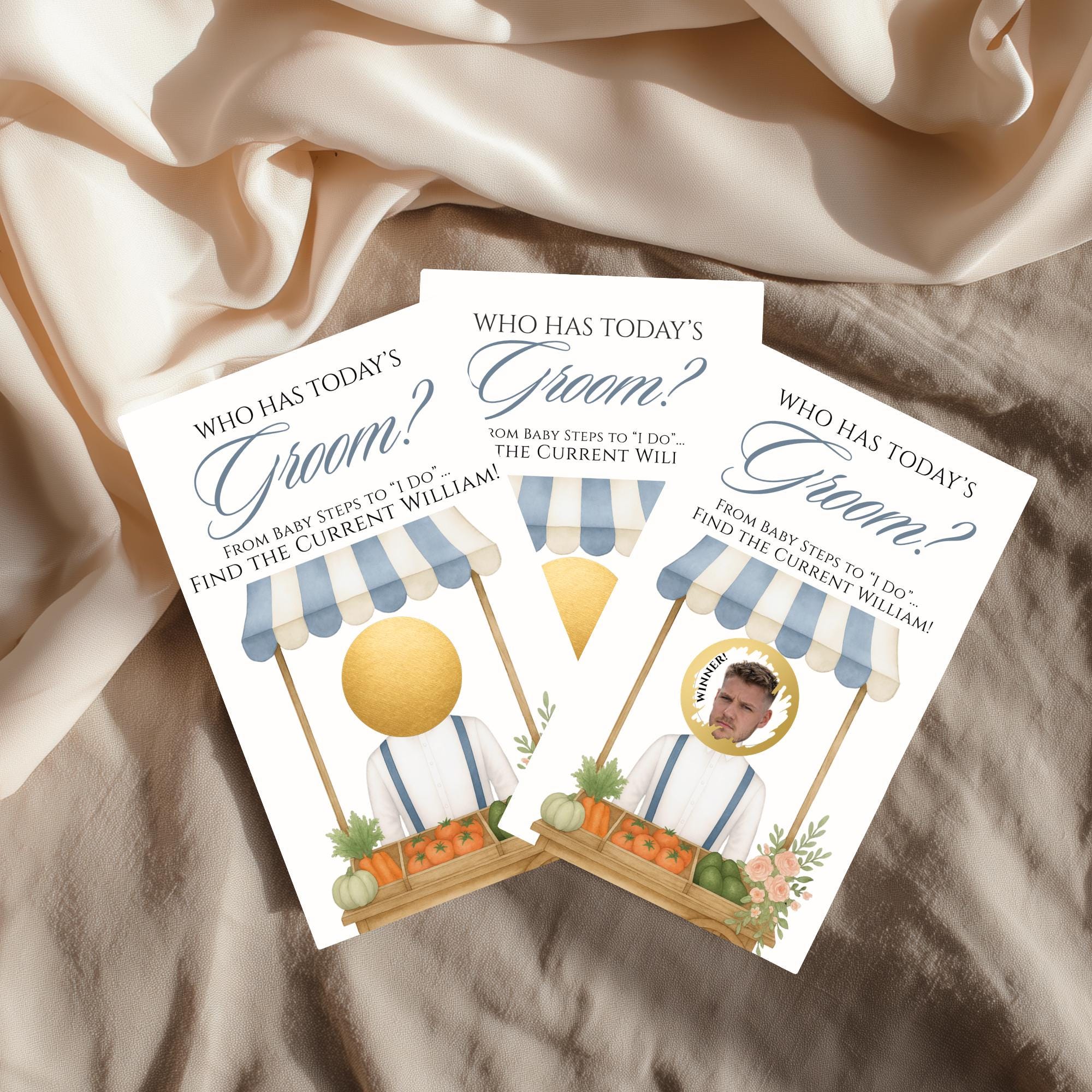 Pink Bridal Shower Game Fresh Off the Market Who Has Today's Groom Bridal Shower Scratch Off Game Farmer's Market Stand, PRINTED + SHIPPED - CÔTIER BRAND