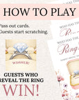 Wildflower Bridal Shower Game Pink Garden Bridal Shower Scratch Off Game Wildly In Love Who Has The Ring, PRINTED + SHIPPED - CÔTIER BRAND