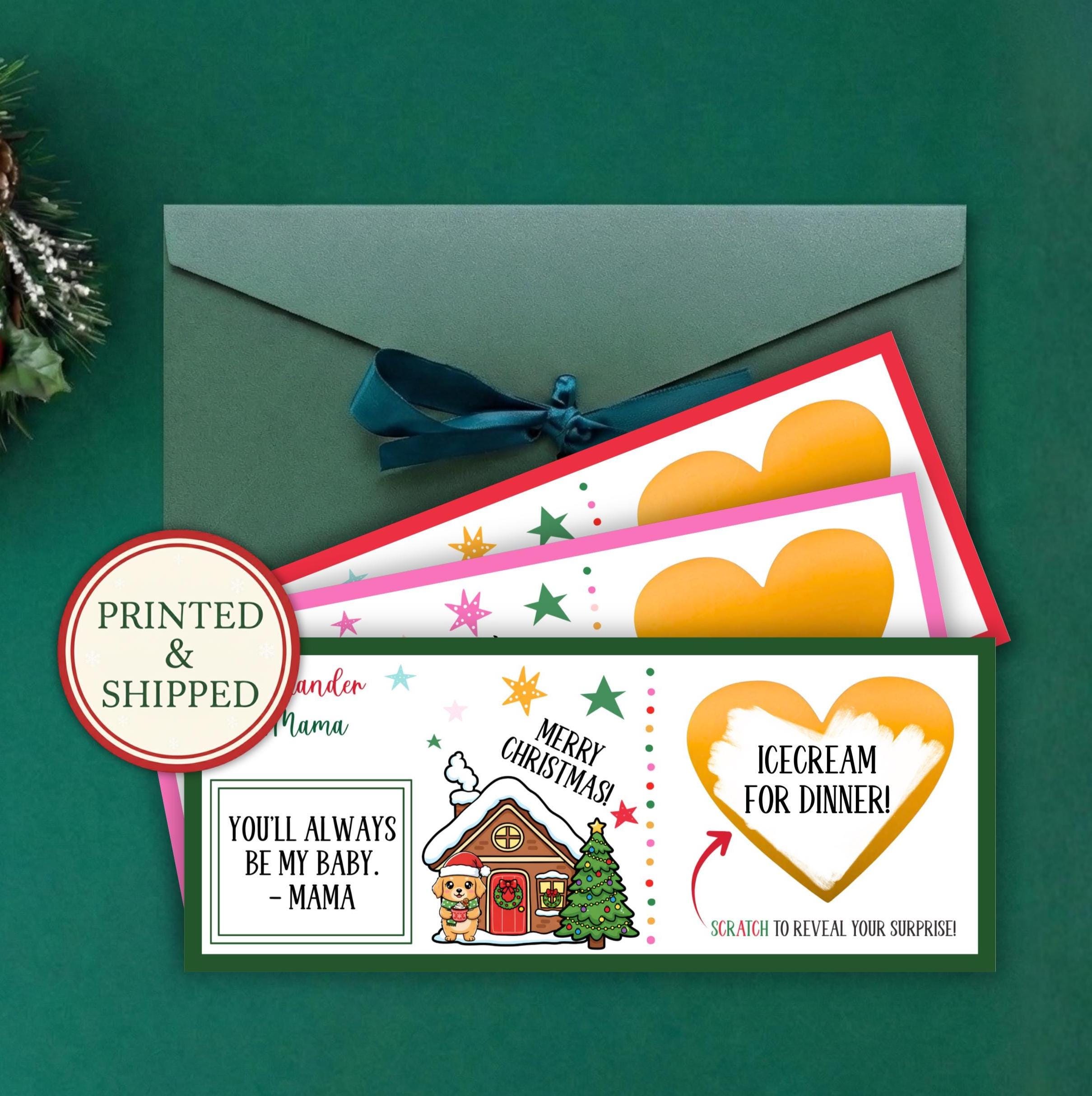 Personalized Merry Christmas Scratch Off Coupons Christmas Trip Reveal Voucher Scratch Off Holiday Reveal Scratchers Xmas We Are Going