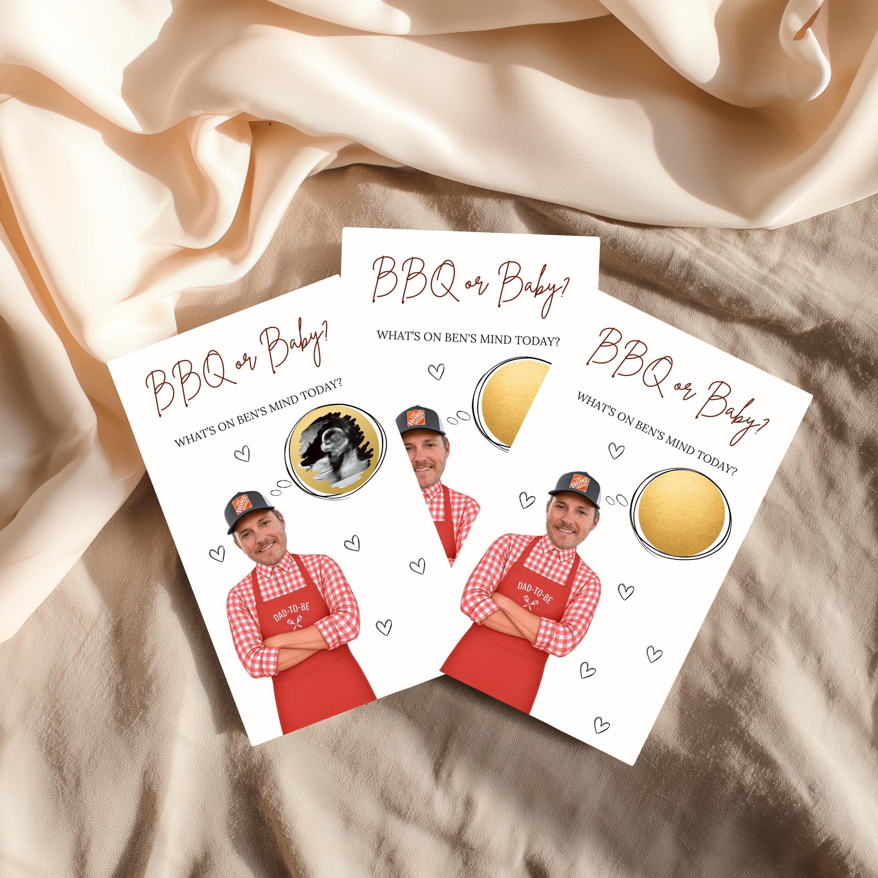 Baby Q BBQ or Baby? Shower Scratch Off Game Cards (Printed &amp; Shipped) - CÔTIER BRAND