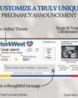 Travel Pregnancy Announcement Editable Pregnancy Announcement Plane Ticket Digital Boarding Pass Airline Ticket Pilot Pregnancy Announcement