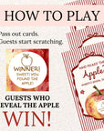 PRINTED She Picked A Good One Bridal Shower Game, Custom Applely Ever After Bridal Shower Scratch Off Game Who Picked the Apple? Red Striped - CÔTIER BRAND