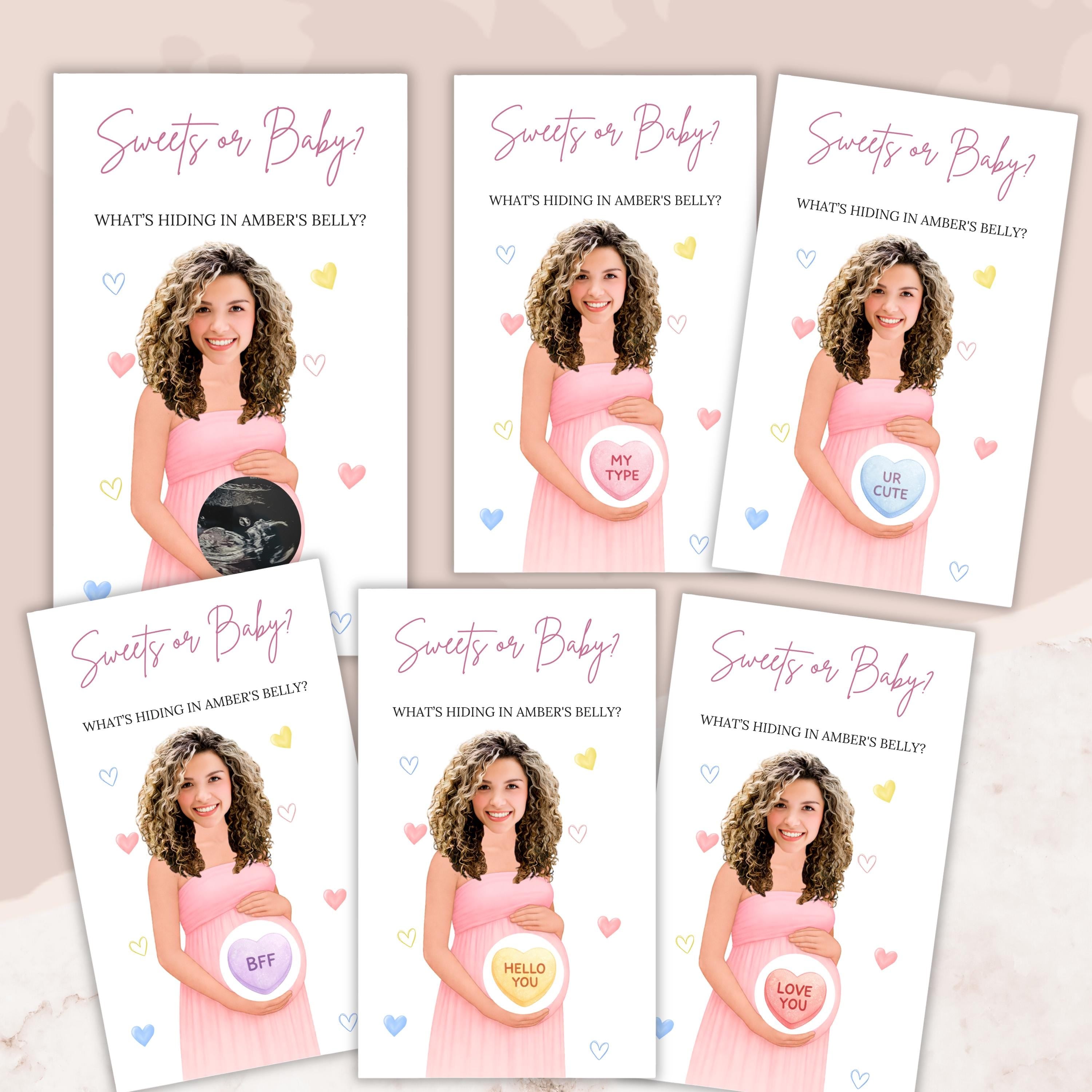 PRINTED + SHIPPED Valentine Baby Shower Game A Little Sweetheart Baby Shower Scratch Off Game Conversation Hearts Sweets or Baby? Custom
