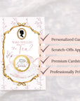 PRINTED + SHIPPED Vintage Victorian Bridal Shower Scratch Off Game Purple High Tea Bridal Shower Game Lilac Bridal Shower Tea Party Custom